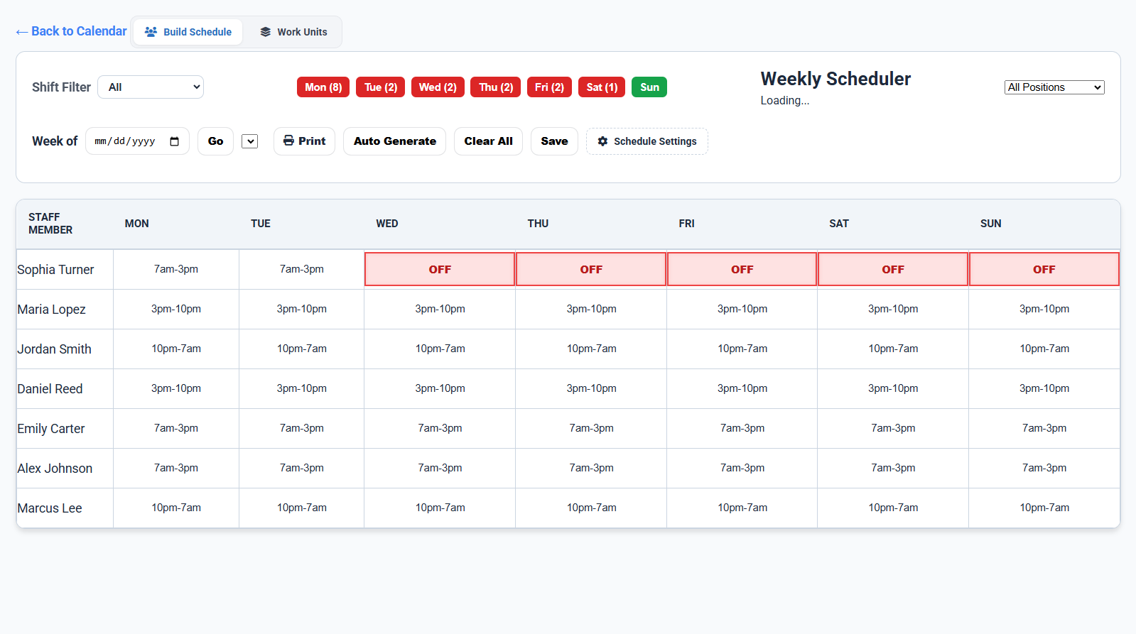 Competent Management scheduler interface